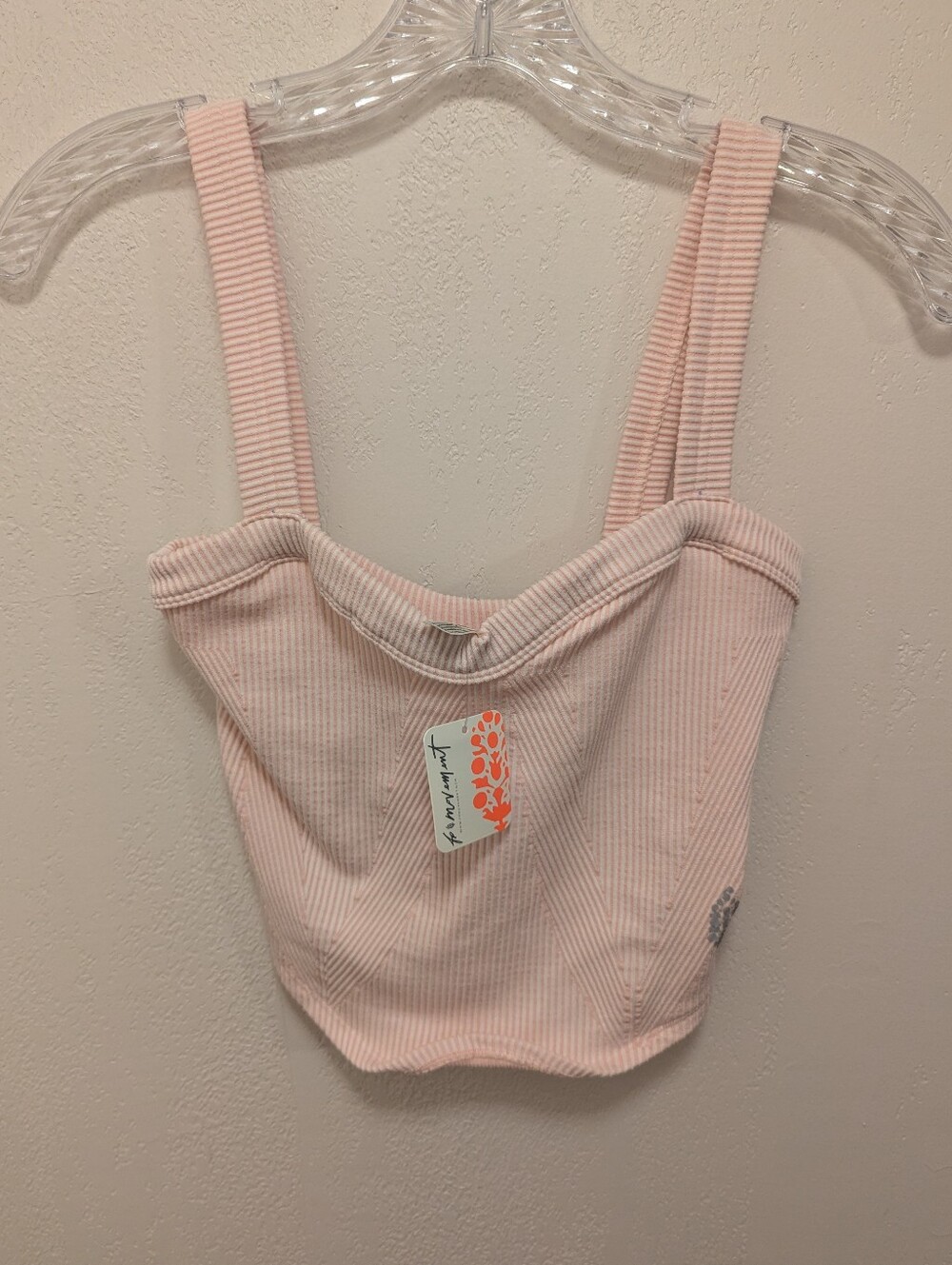 NWT! Free People FP Movement Perfectly Plaited Cami, Rosewater (SIZE M/L)